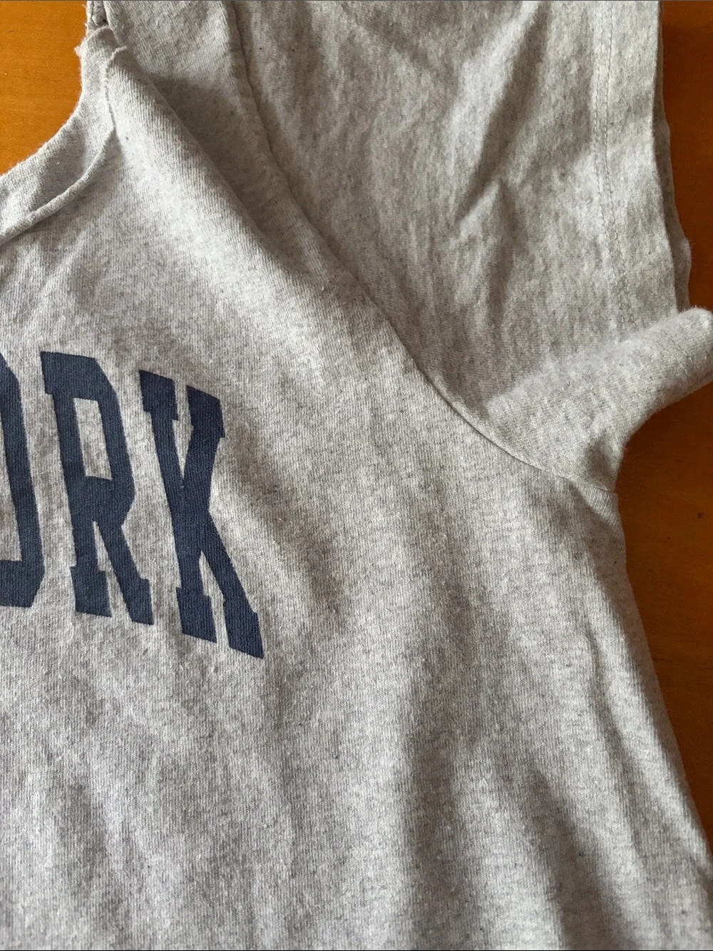 Brandy Melville Heather Gray Tee with Navy NEW YORK Print